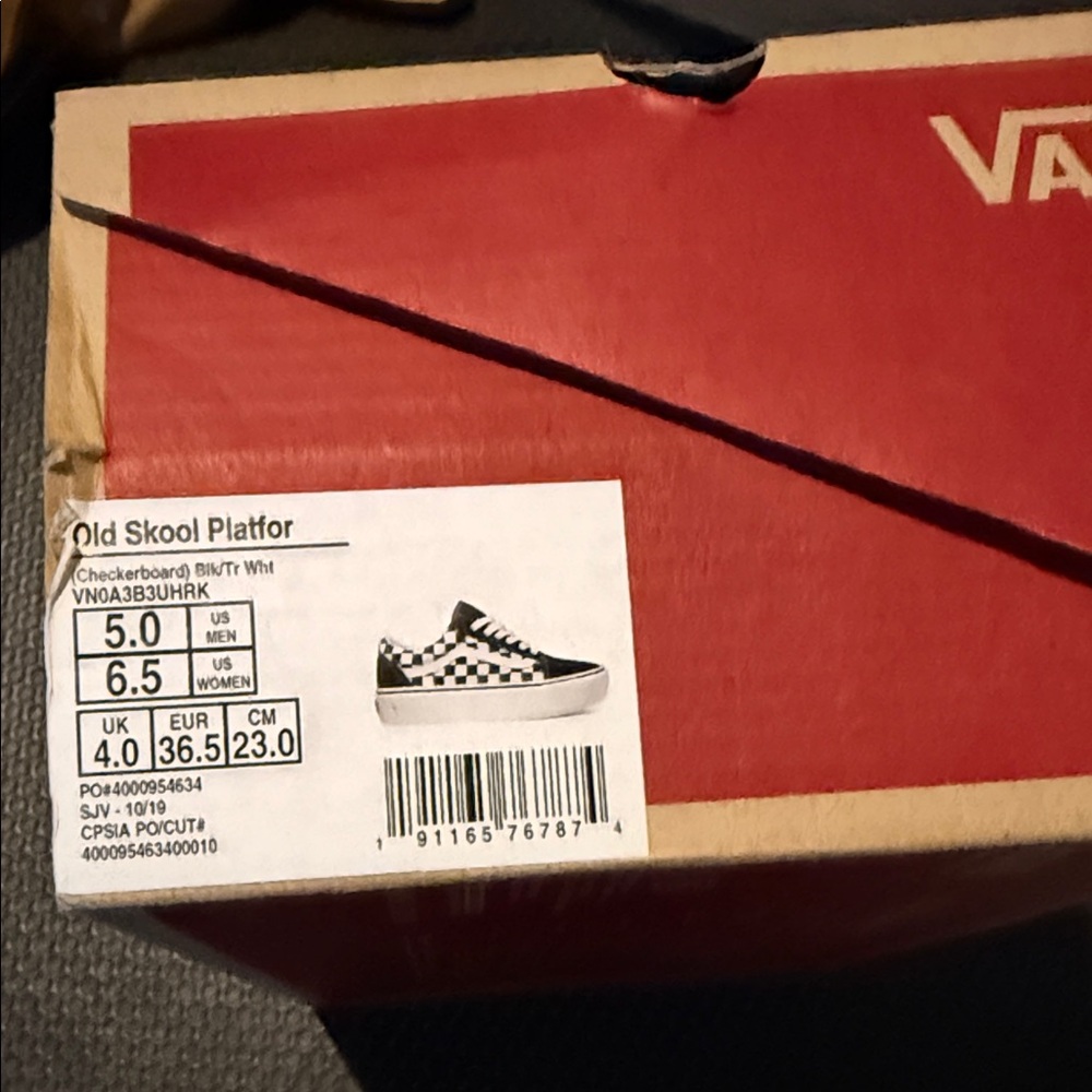 Vans Checkerboard Black and White Old Skool Sneakers - Picture 6 of 6